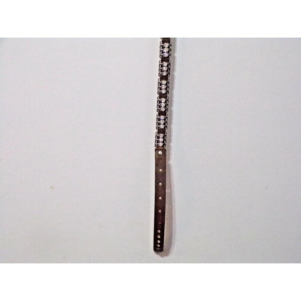 Nocona Bling Belt‎ Silver Leather Adjustable Accents 28